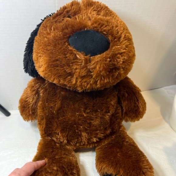 Spark Create Imagine Big 18" Brown Black Puppy Dog Plush Stuffed Animal Soft - Picture 5 of 13